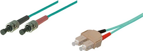 Kabllo patch fiber optike GoodConnections OM3 Duplex SC/ST, 2m, LSZH, aqua
