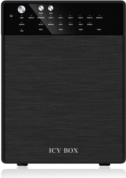 Kasë eksternale IcyBox IB-RD3640SU3 për 4x3.5" HDD, RAID, e zezë