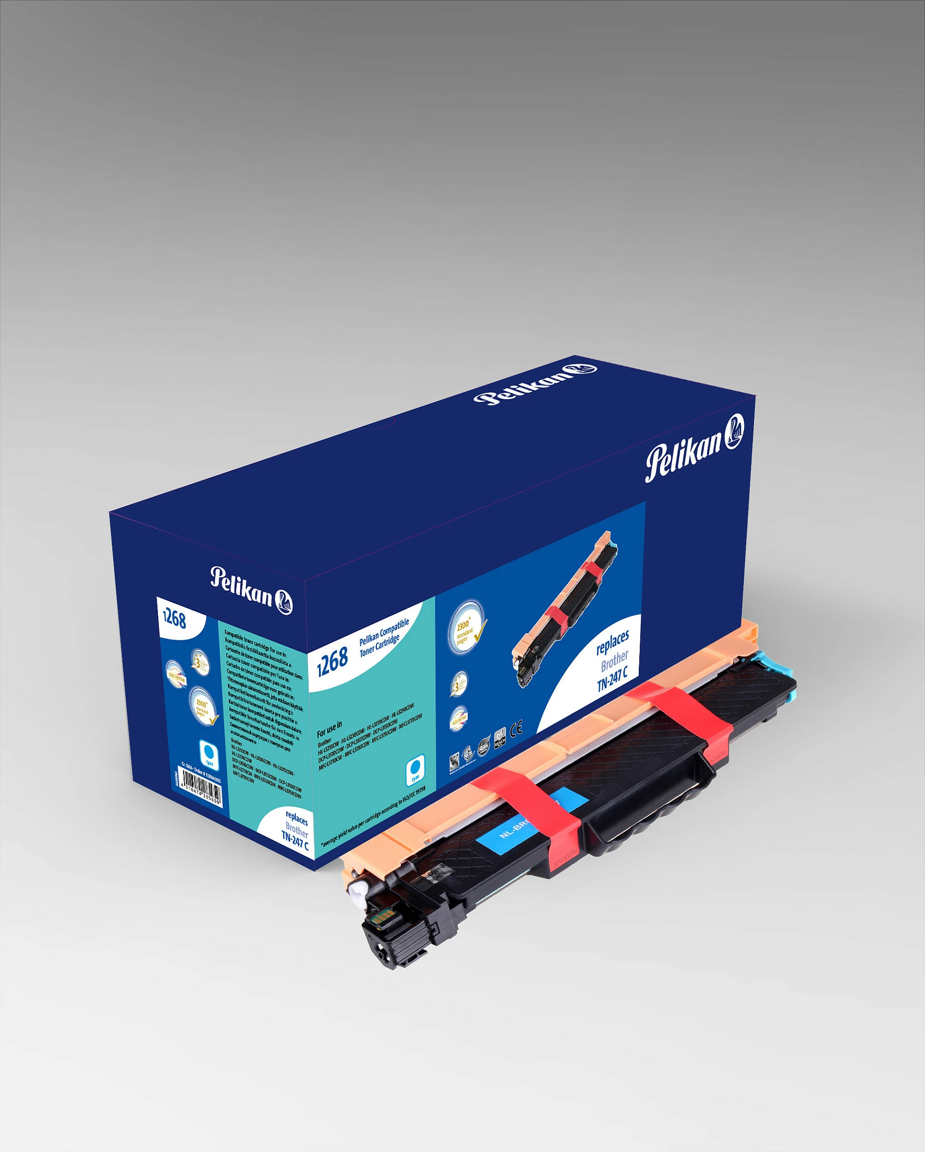Toner Pelikan TN247C kompatibil për Brother, 2300 faqe, Cyan