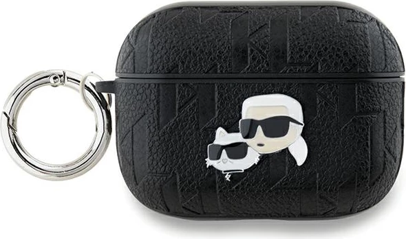 Mbështjellës Karl Lagerfeld Monogram Karl & Choupette Head për AirPods Pro 2, i zi