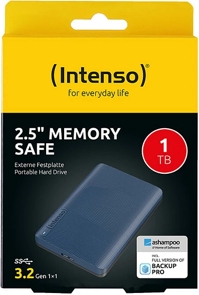 Hard disk i jashtëm Intenso Memory Safe 1TB, USB 3.2 Gen 1, blu