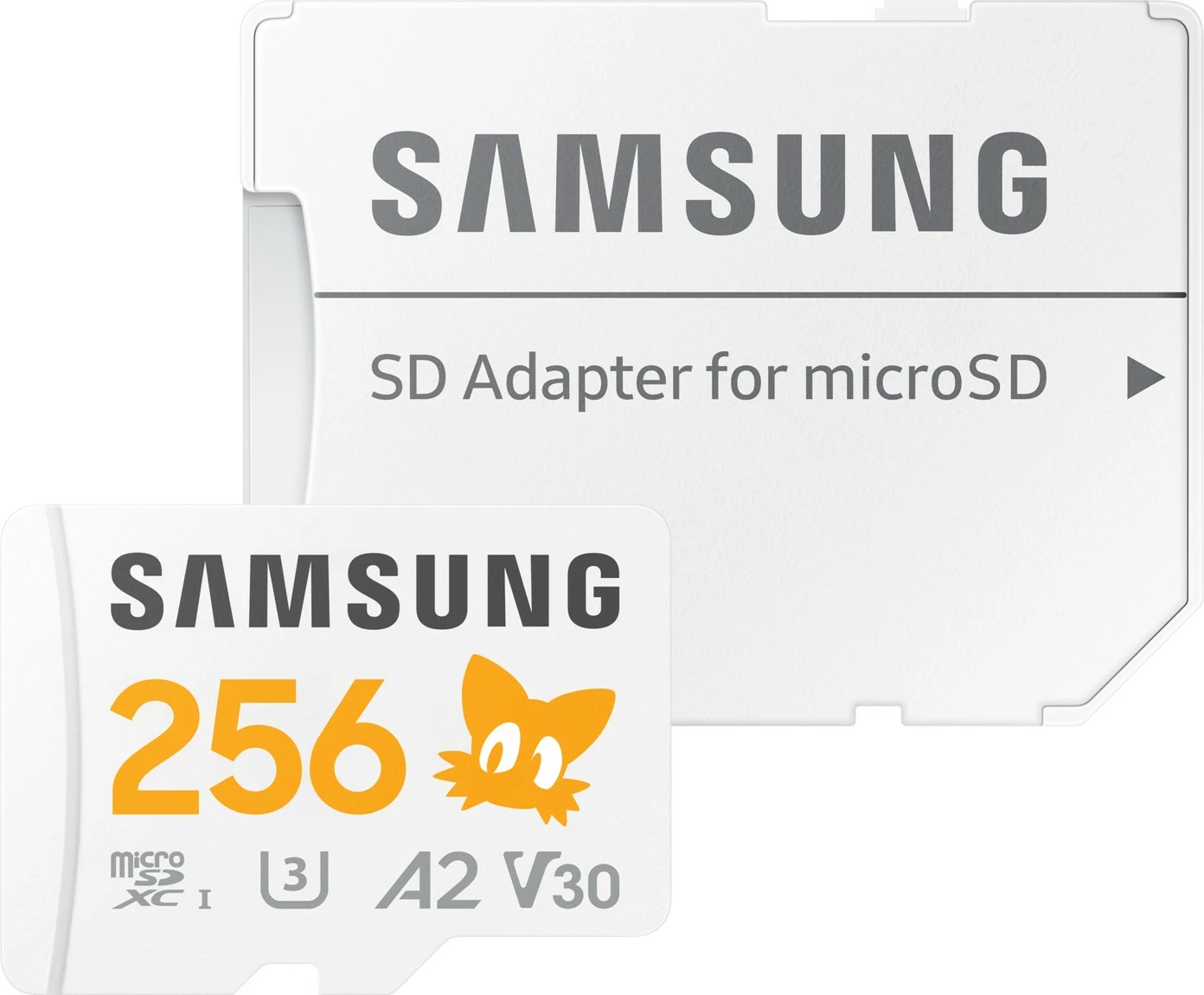 MicroSDXC Samsung PRO Plus Sonic Tails 256GB, UHS-I, A2, U3, V30, bardhë