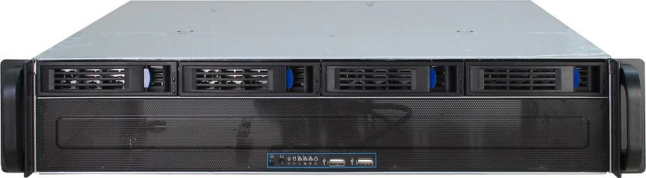 Kasë serveri Inter-Tech IPC Storage 2U-2404L, Rack 19", 2U, 48cm, micro ATX/Mini-ITX, 5x 3.5", hot-swap, e zezë/argjendtë