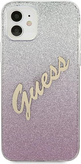 Mbështjellës Guess GUHCP12SPCUGLSPI për iPhone 12 mini 5.4", Glitter Gradient, Rozë