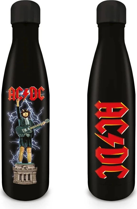 Shishe inox Pyramid AC/DC Monument, izolim me dy mure, BPA-free, me kuti dhurate, e zezë