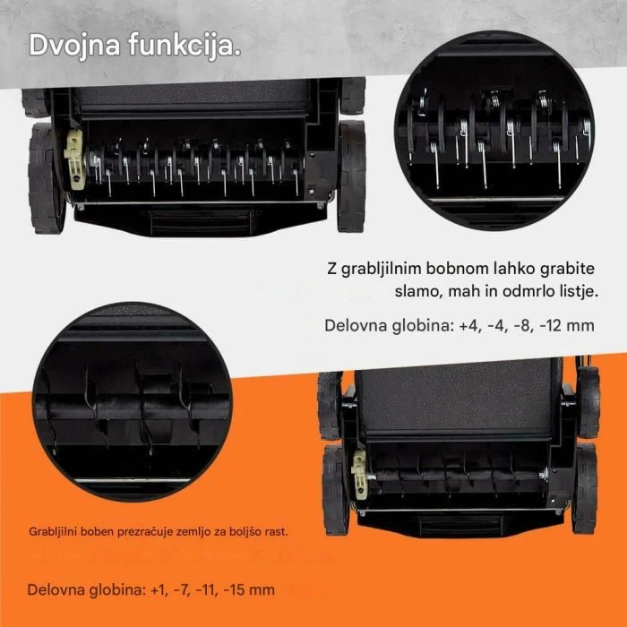 Vertikutues dhe aerator elektrik VONHAUS 2500192, 1800W, 38 cm, kosh 55 L
