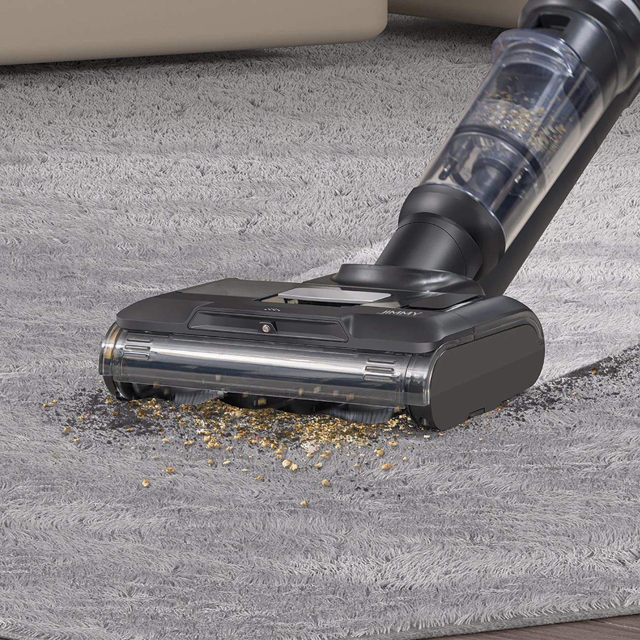 Fshesë me vakum dhe larëse JIMMY HW9, pa kabllo, 21000 mAh, 300 W, e zezë/argjend