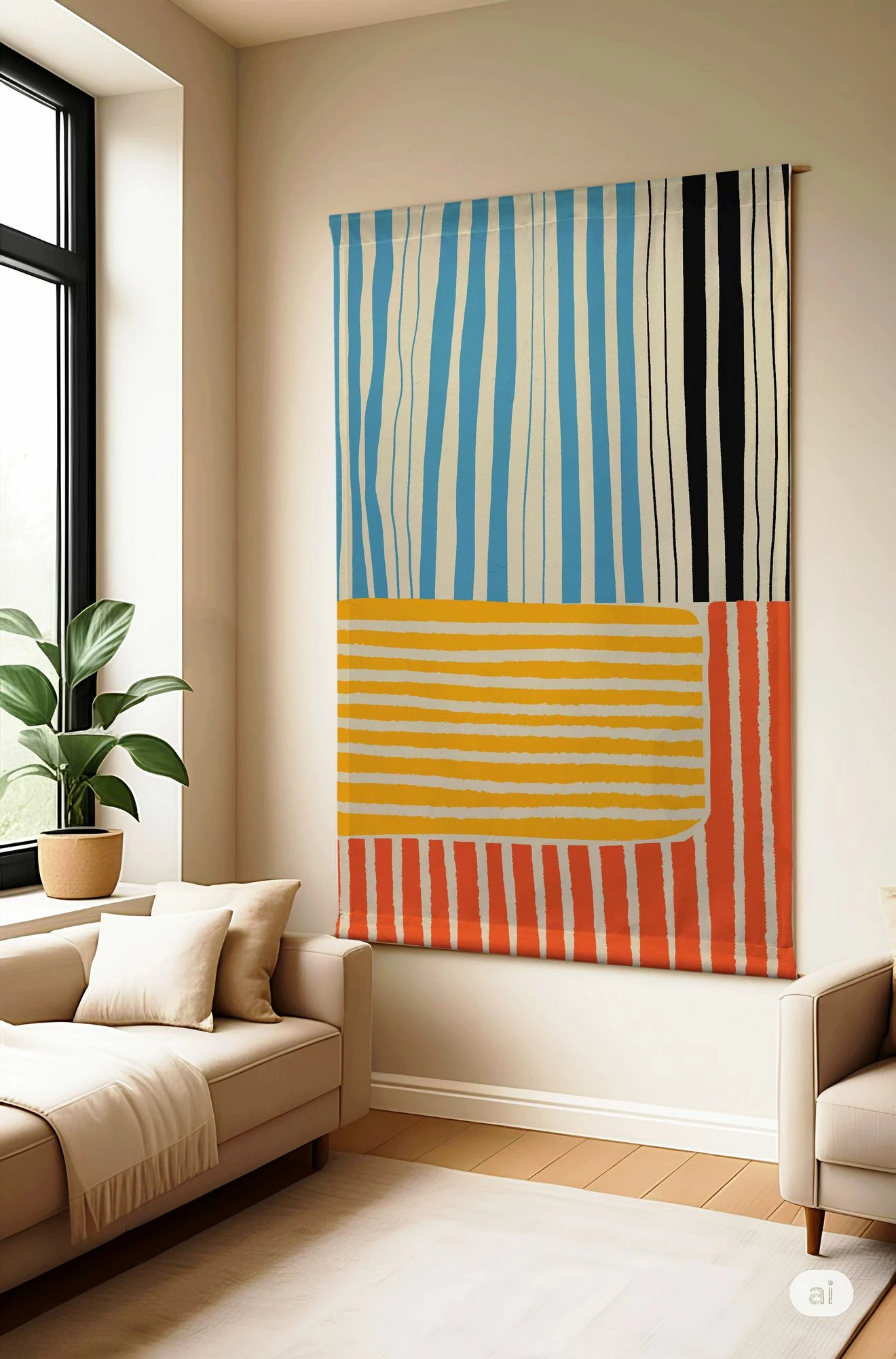 Pikturë dekorative prej poliestëri, Wallity Polybaby 14, shumëngjyrëshe, 145x200 cm