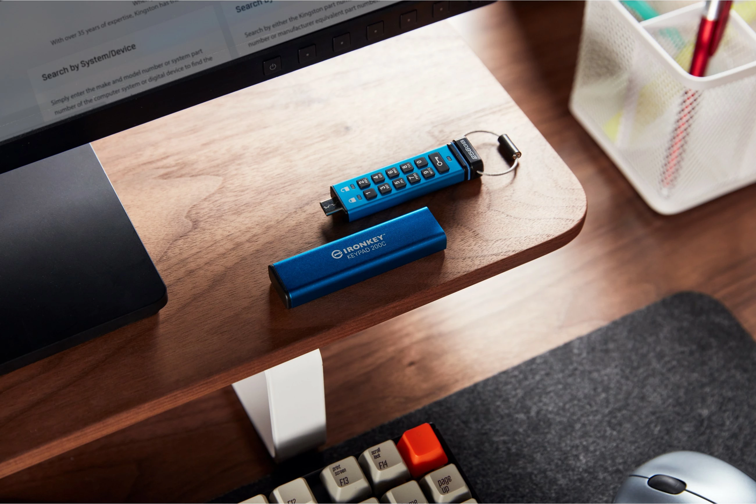 USB stick Kingston IronKey Keypad 200C 256GB, USB-C, kaltër