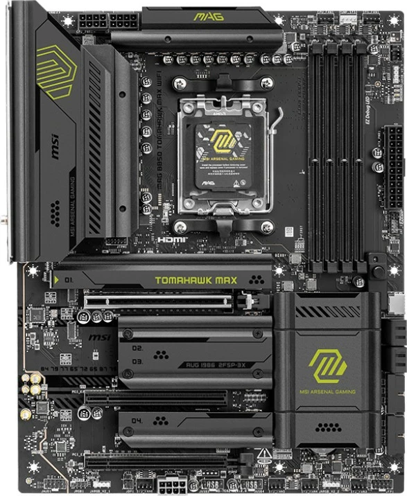 Pllakë amë MSI MAG B850 TOMAHAWK WIFI, Socket AM5, ATX, 4x DDR5 deri 256GB, PCIe 5.0, 5G LAN & Wi‑Fi 7
