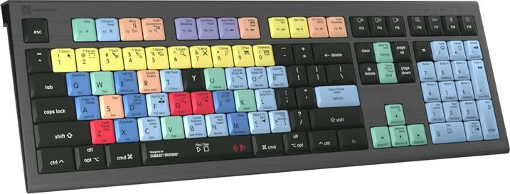 Tastierë LogicKeyboard Astra 2 Cubase/Nuendo UK Mac, me taste të ngjyrosura