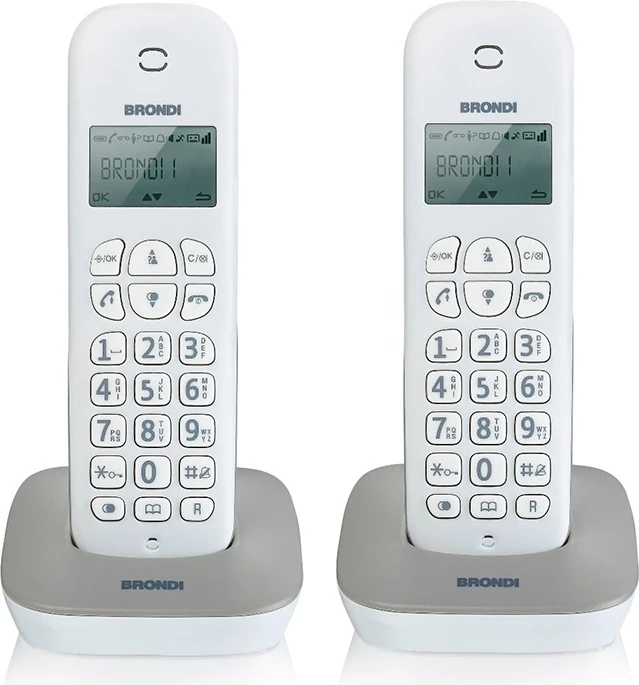 Telefon pa kabllo Brondi Gala Twin, bardhë/gri