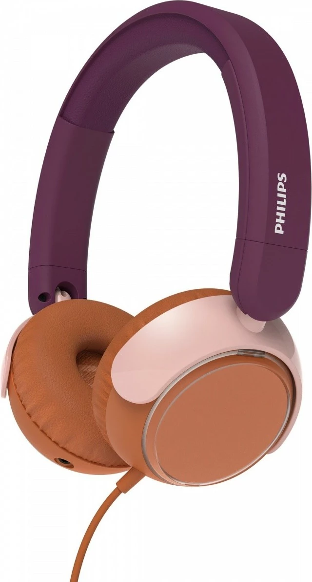 Kufje fëmijësh Philips TAK2000MP/00 me mikrofon, me kabllo 3.5 mm + adapter USB-C, mbi vesh, limit 85 dB, magenta/vjollcë