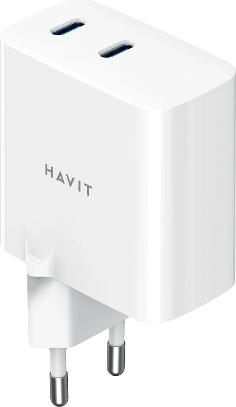 Karikues udhëtimi HAVIT UC45 EU, GaN, 45 W, 2x USB Type-C, i bardhë