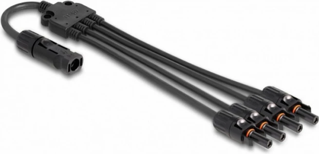 Kabllo splitter solar DeLOCK DL4, 1x mashkull në 4x femër, 50 cm, e zezë