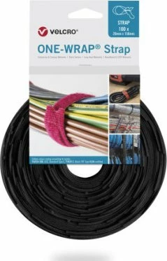 Lidhëse kabllosh Velcro ONE-WRAP 20 mm x 330 mm, rezistente ndaj flakës, 100 copë, e zezë