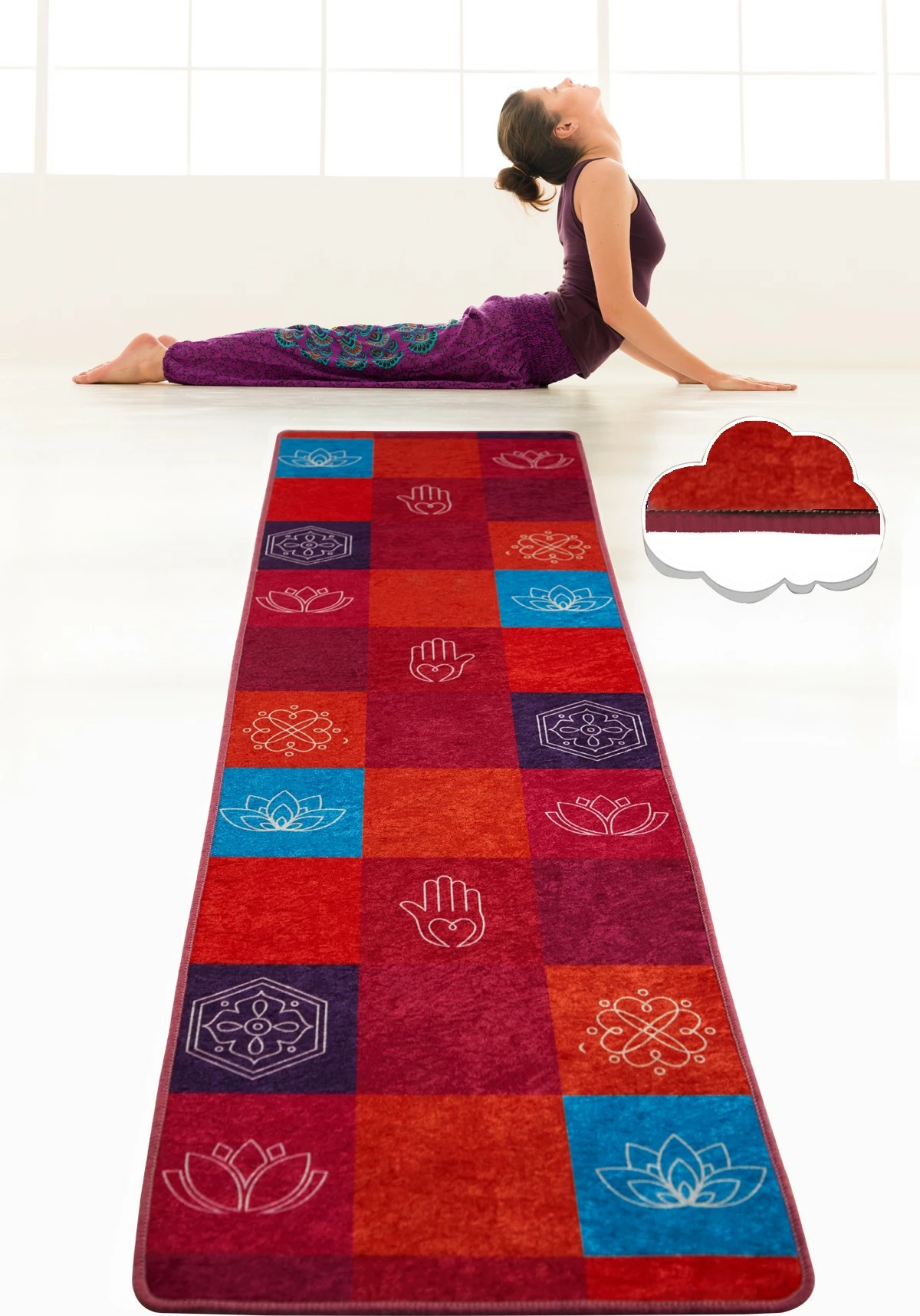 Qilim yoga, Vital And Vivid, Mantra, shumëngjyrësh, 60x200cm