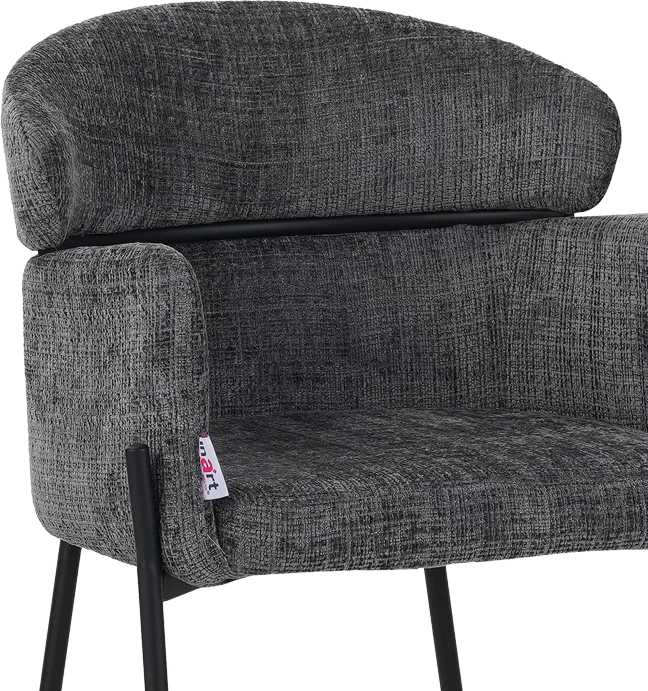 Karrige Tolerse Inart, ngjyrë gri e lehtë, këmbë metalike të zeza, 58x57x80cm