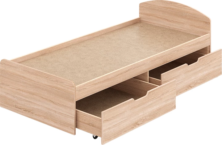 Krevat Regan me sirtarë, ngjyrë lisi, 90x200cm