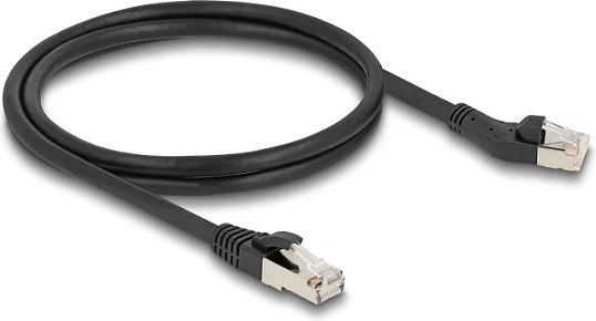 Kabllo rrjeti DeLOCK RJ45 Cat 8.1 S/FTP, 1 m, 40 Gbps, 45° majtas, e zezë