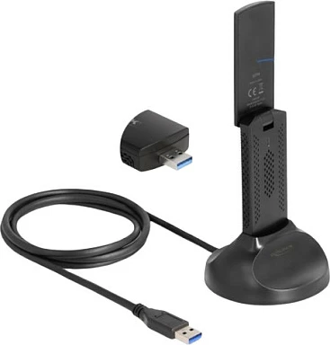 Adapter USB Wi‑Fi DeLOCK 12774, Wi‑Fi 6E, 2402 Mbps, 2.4/5/6 GHz, i zi