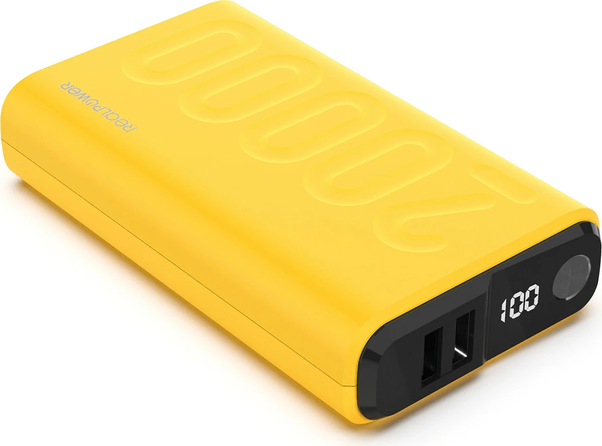 Powerbank Realpower Ultron PB-20000, 20000 mAh, Fast Charging, USB-C PD, e verdhë
