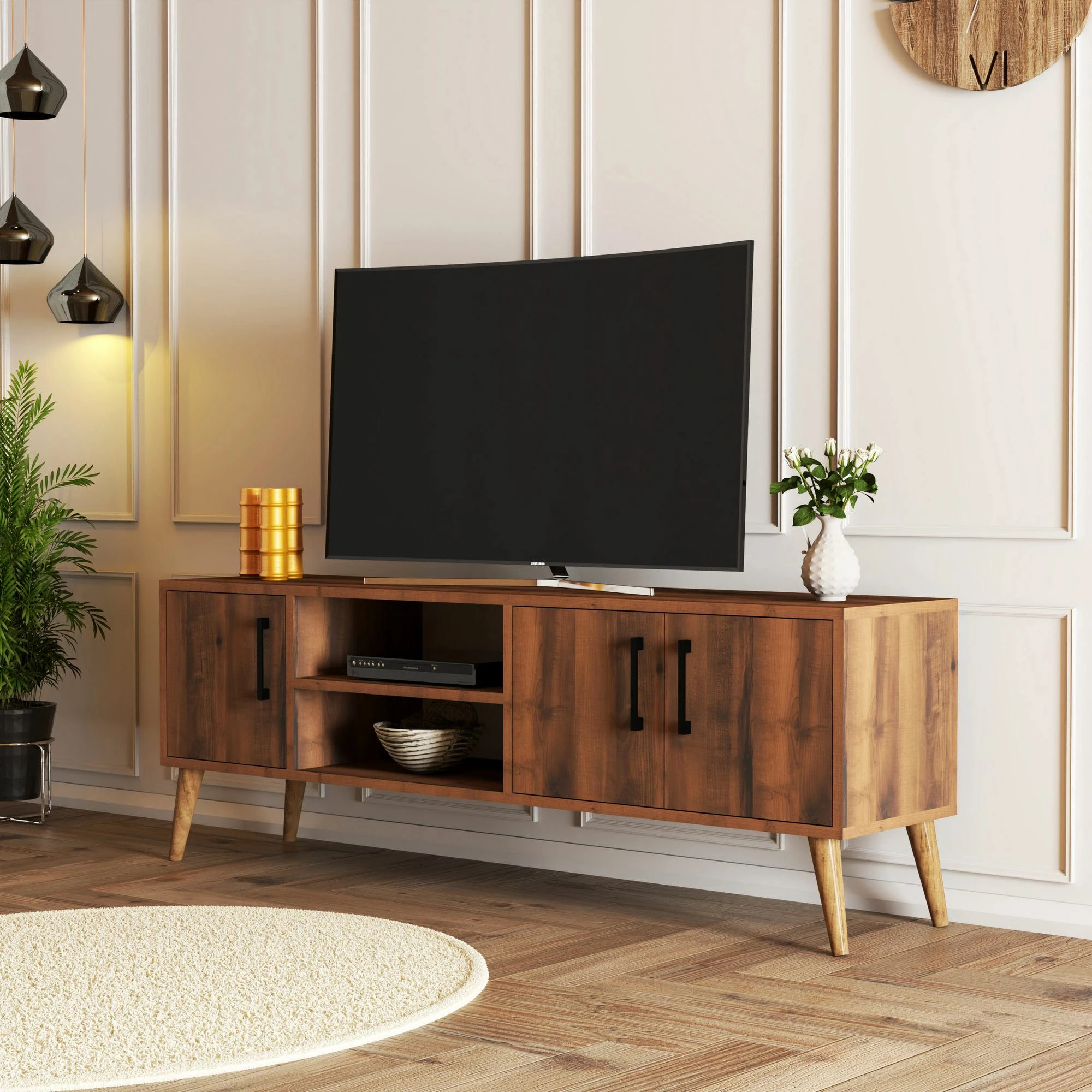 Komodë për TV, ngjyrë arre, Hanah Home Exxen - 1582