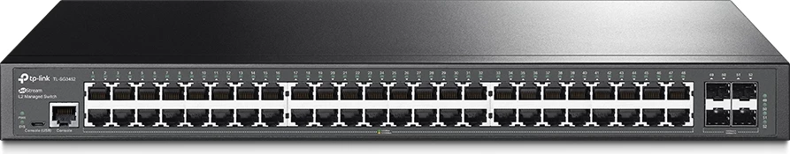 Switch TP-Link TL-SG3452 48 porta Gigabit 4x SFP rack-mount e zezë