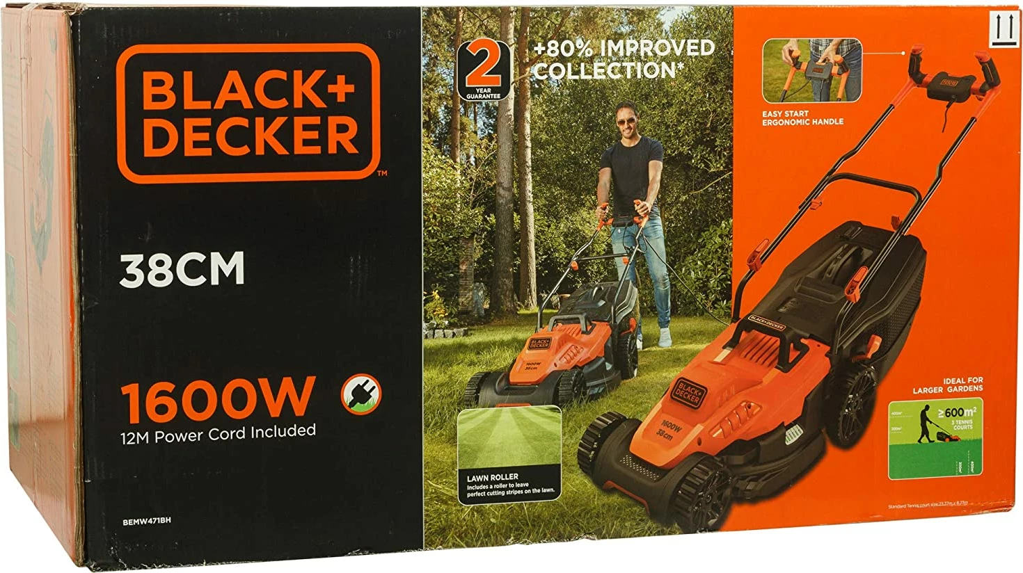 Kositëse bari elektrike Black&Decker BEMW471BH 1600 W, 38 cm, 240 V, e gjelbër