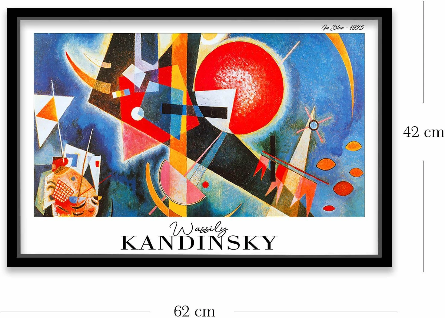 Pikturë dekorative me kornizë, Wallity, 4262SYHKANDINSKY-015, shumëngjyrëshe, 42x62cm