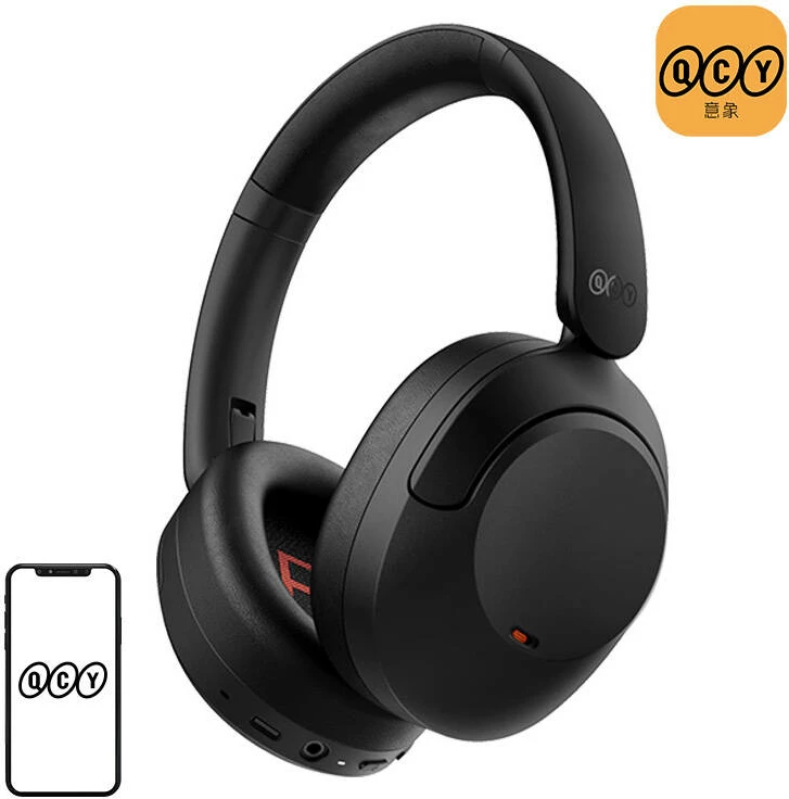 Kufje wireless QCY ANC H4, Over-ear, Bluetooth 5.1, ANC, 70 orë, të zeza