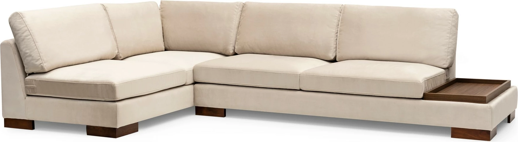 Këndare Tulip me pouf, ngjyrë bezhë, Atelier del Sofa