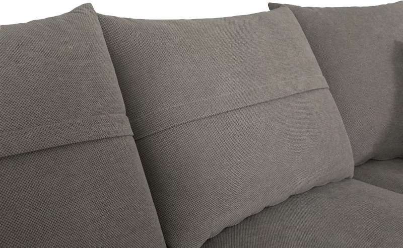 Kënd divan Montana, ngjyrë gri, jastëkë gri të çelët, 275x215x93cm