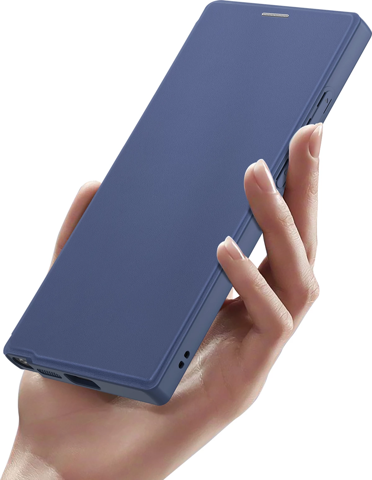 Mbështjellës Dux Ducis Skin X Pro për Samsung Galaxy S24 Ultra me unazë magnetike dhe kapak, Blu