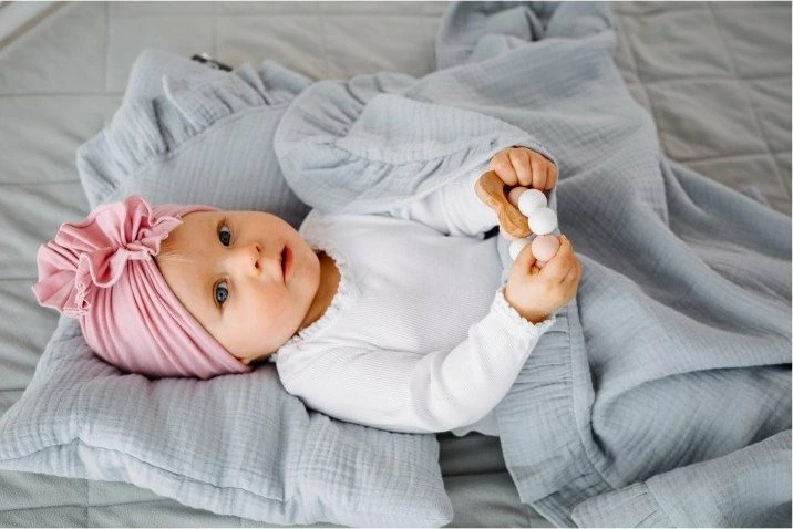 Batanije muslin Pulp 90 x 100 cm, pa mbushje, 100% pambuk, gri