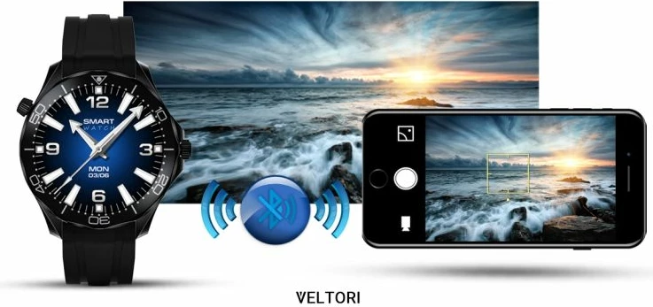 Smartwatch VELTORI unisex, e zezë