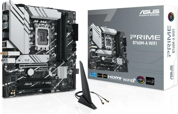 Pllakë amë ASUS PRIME B760M-A WIFI, Intel, LGA 1700, DDR5, 128 GB