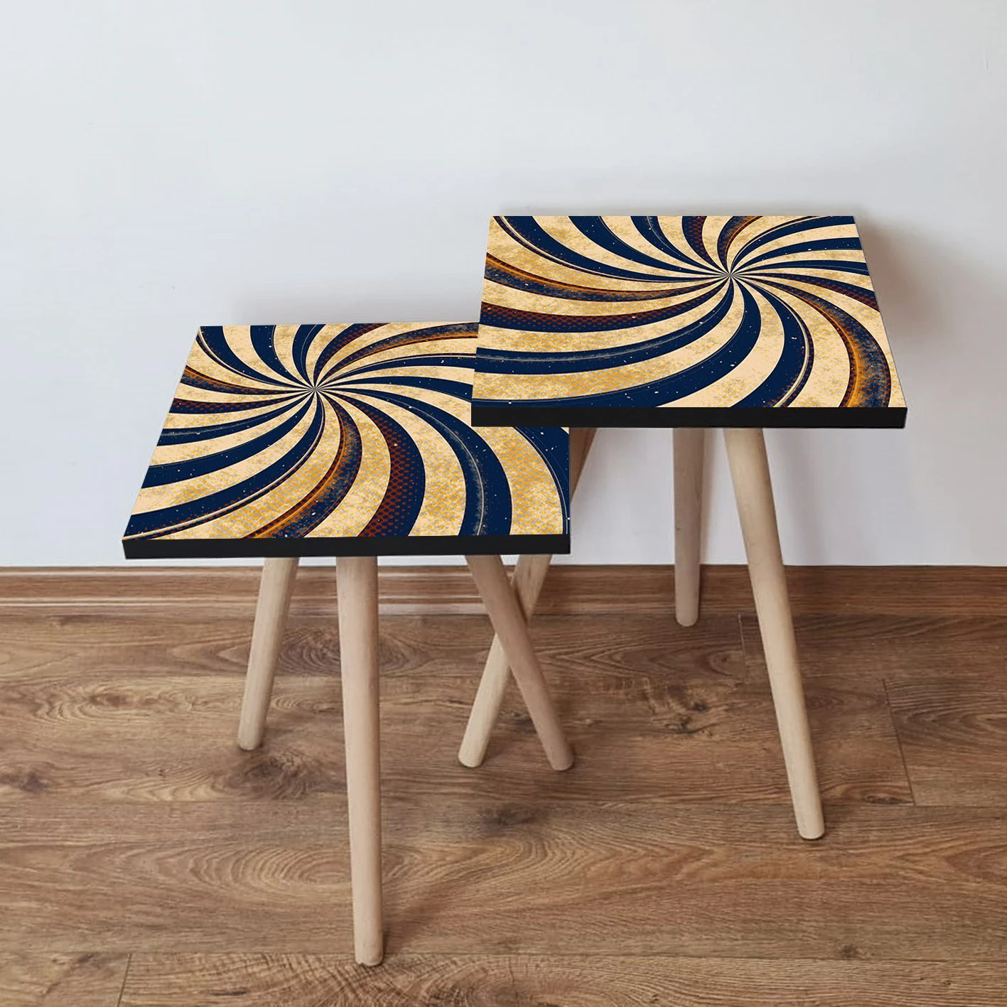 Set tavolinash ndihmëse, dy copë, Skye Decor, 2Shp19, ngjyrë kaltër e errët