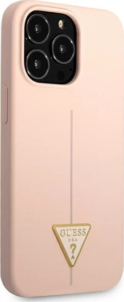 Mbështjellës Guess GUHCP13LSLTGP për iPhone 13/13 Pro 6.1", silikon, rozë
