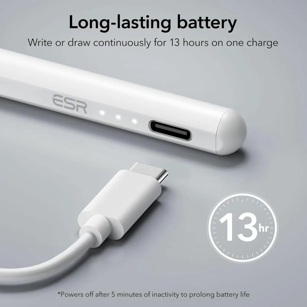 Stilolaps digjital ESR Digital+ Magnetic për iPad, i bardhë
