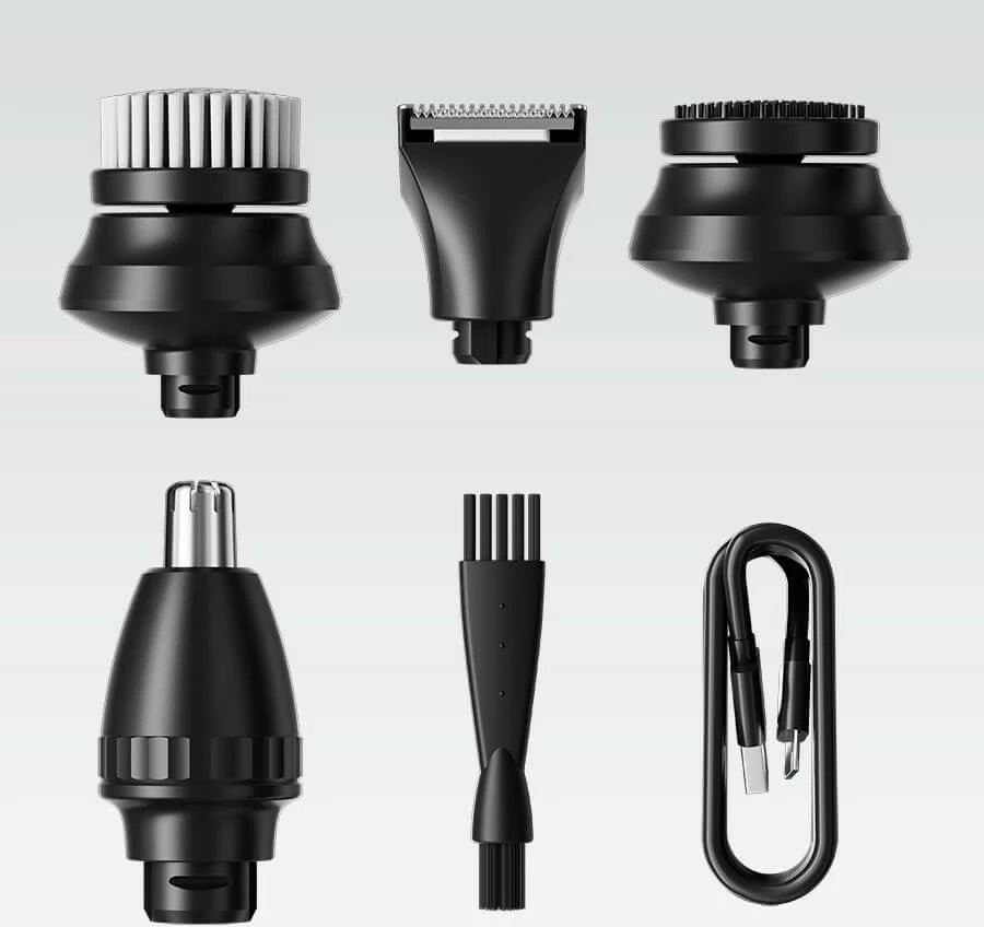 Makinë rroje 5-në-1, Feel-Maestro MR-674, bateri 600 mAh, IPX7, 2 shpejtësi, USB-C, 60 min, e zezë/kafe, set