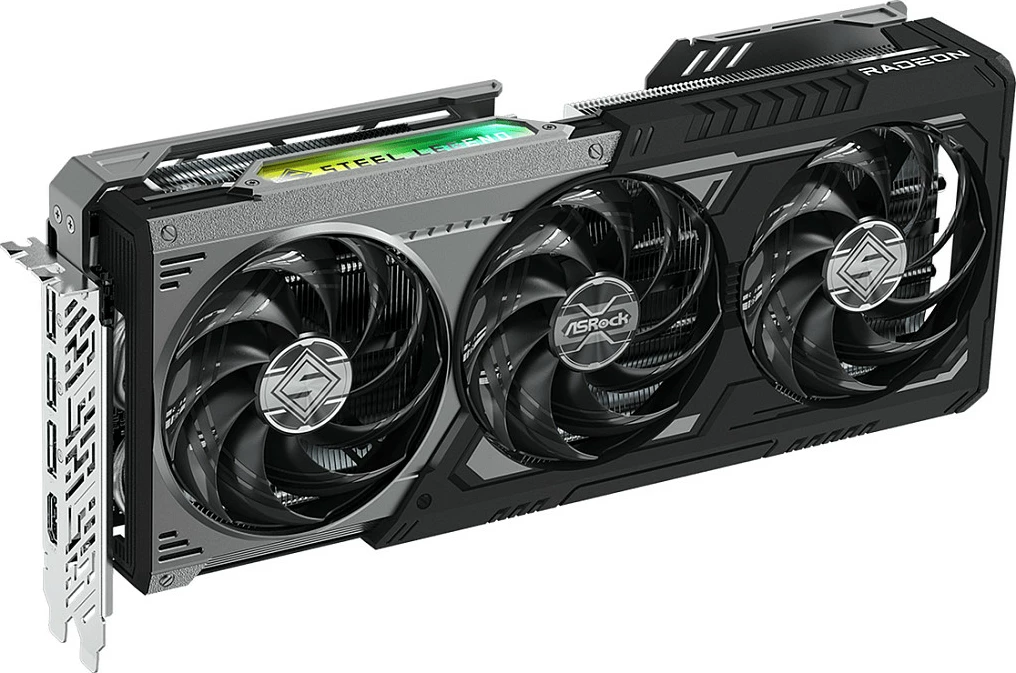 Kartelë grafike ASRock Radeon RX 9070 GRE Steel Legend, 12GB GDDR6, PCIe 5.0, e zezë