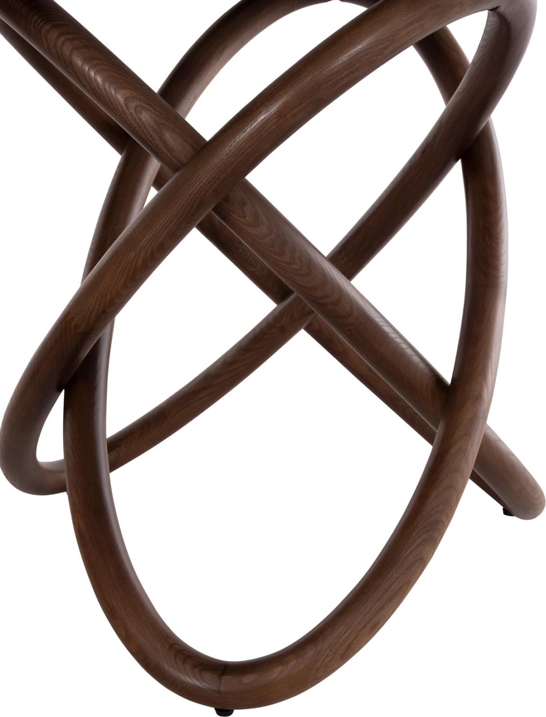 Tavolinë ngrënieje Orbiter, sipërfaqe qeramike krem travertin, këmbë dru frashëri ngjyrë arre