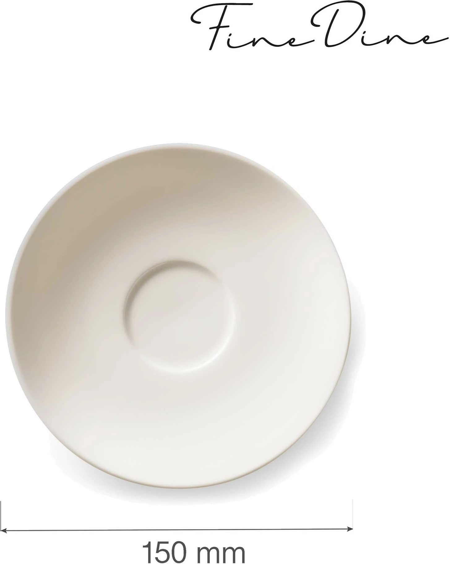 Nënfilxhan porcelani Fine Dine Crema 150 mm, krem, set 6 copë