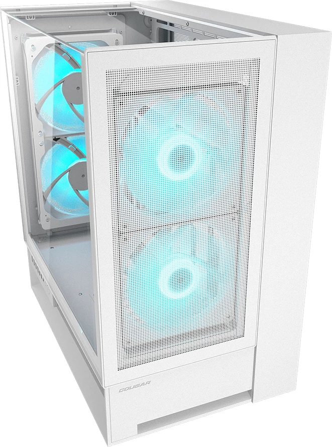 Kasë COUGAR OmnyX, Midi Tower, ATX, 4x160mm RGB fanë, e bardhë