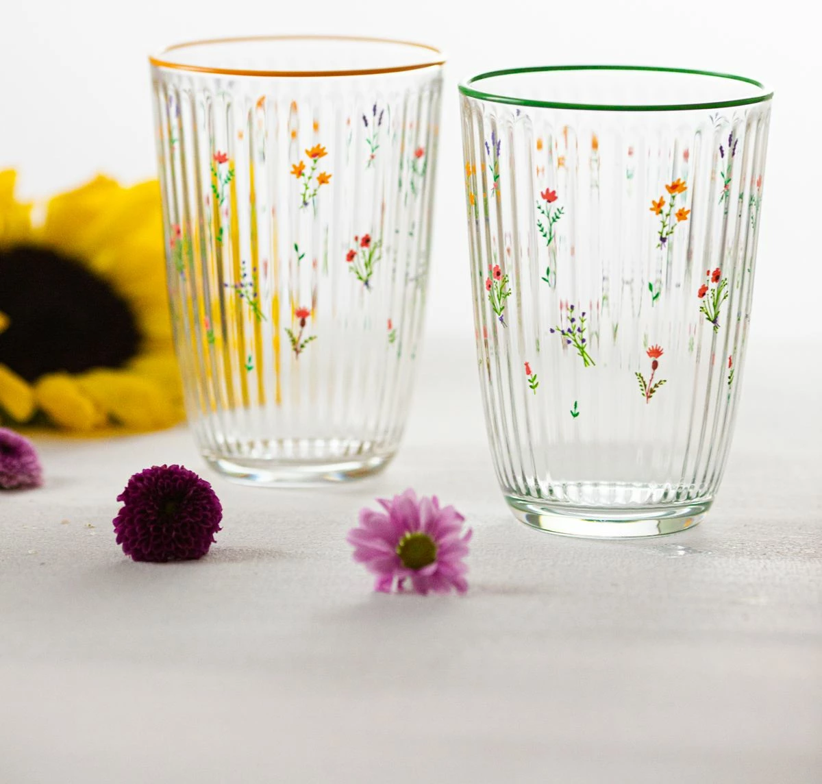 Set gotash prej qelqi (4 copë), Hermia Concept, Botanical 395