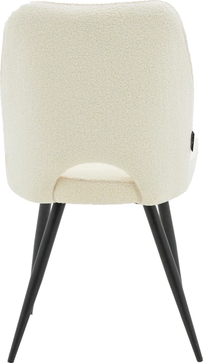 Karrige Renish bouclé, këmbë metalike të zeza, 61x47x91.5cm