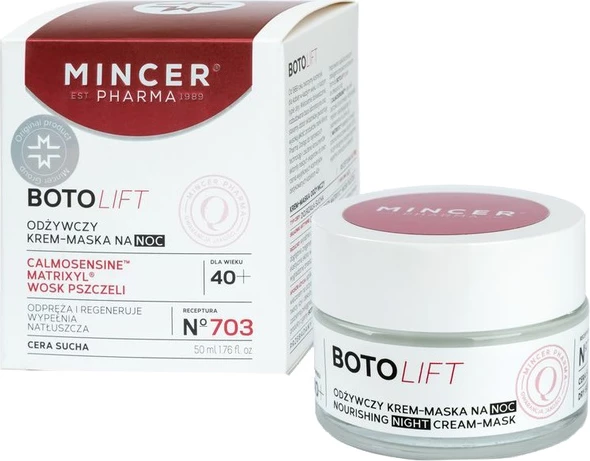 Krem nate ushqyes dhe maskë për femra Mincer Pharma Botolift No.703, 50ml