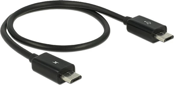 Kabllo DeLOCK 83570, USB 2.0, Micro-USB (USB B) Mashkull/Mashkull, 0.3m, e zezë