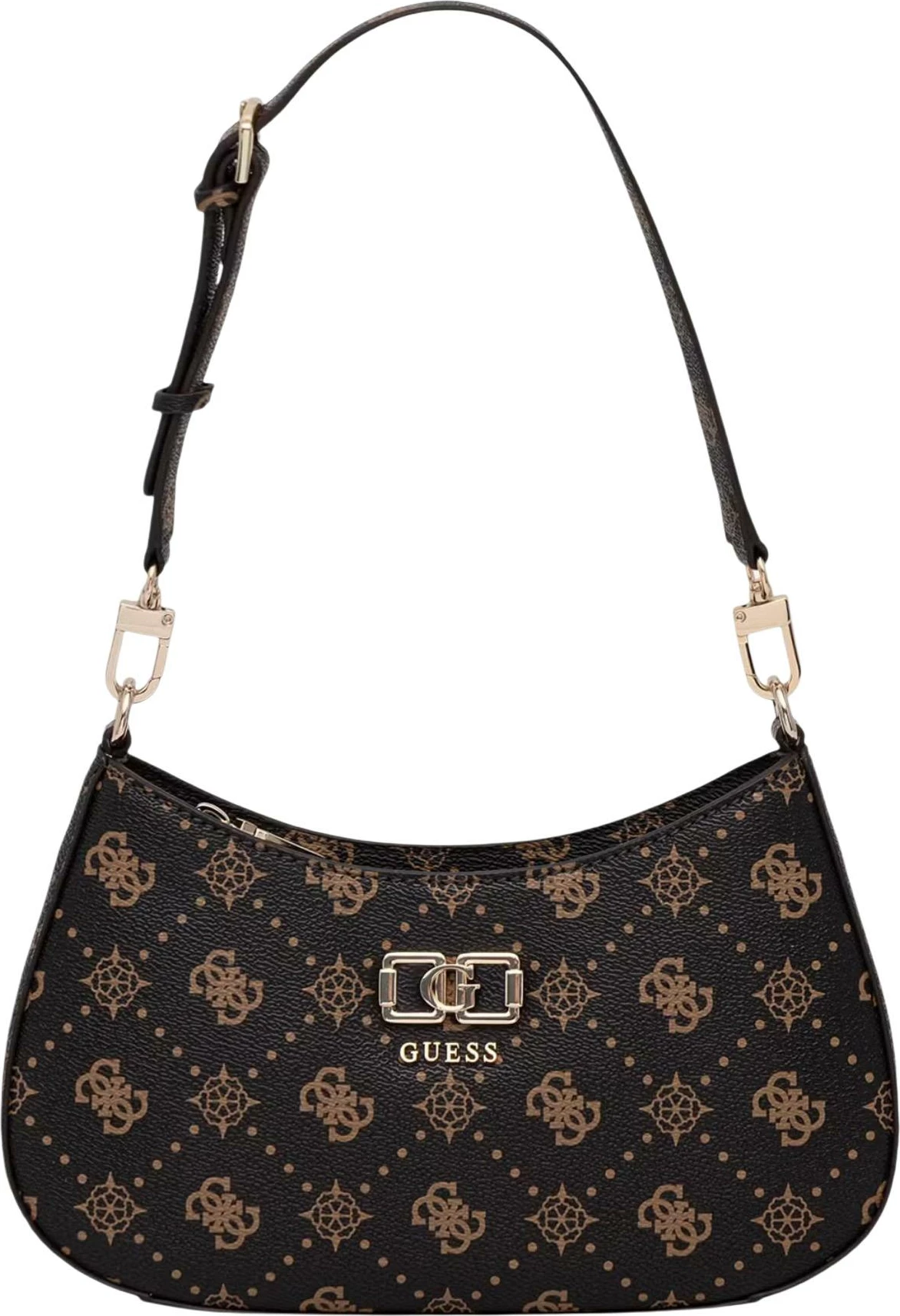 Çantë krahu për femra Guess Emelie Logo 2 Comp S HWGP99 28180, kafe
